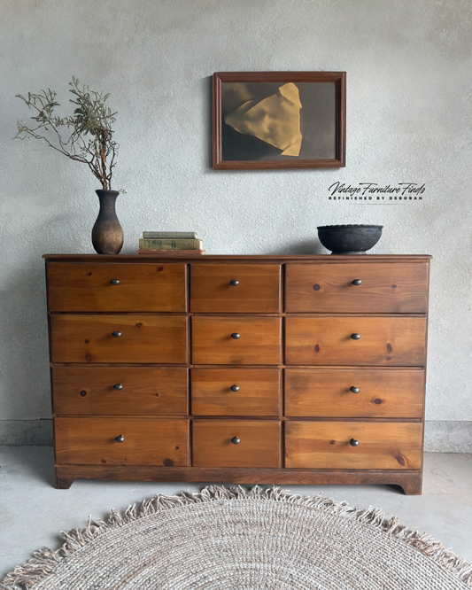 12-Drawer Pine Dresser Makeover: From Tired to Timeless